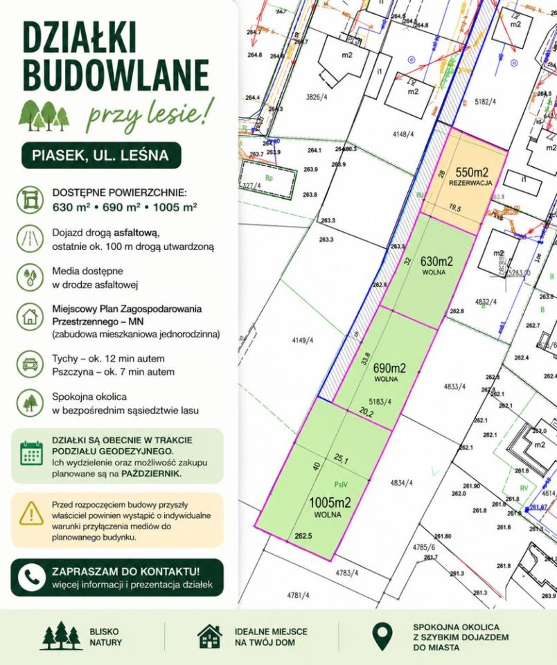 Działka budowlana Piasek, ul. Leśna. Zdjęcie 1