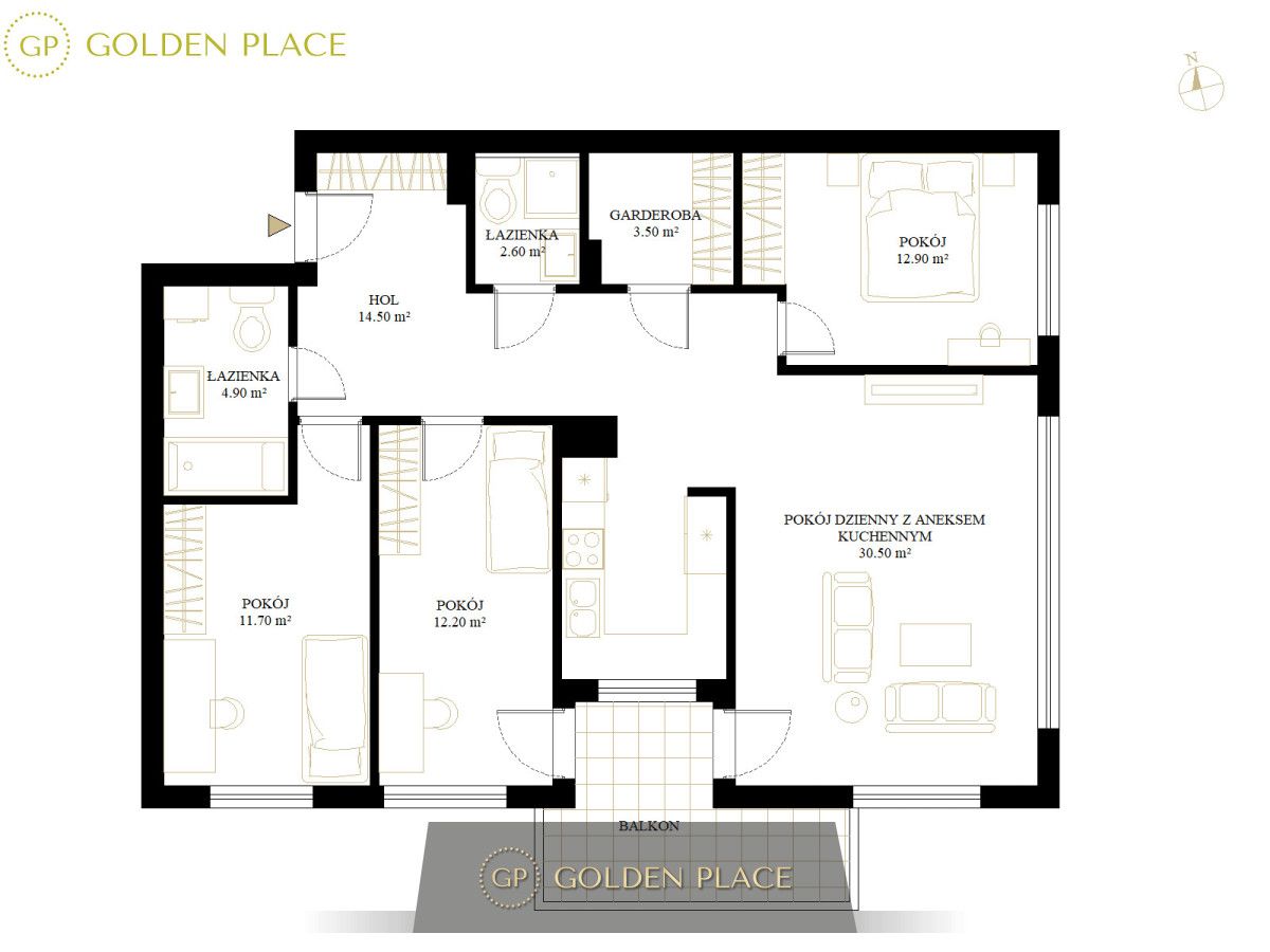 Mieszkanie 4-pokojowe Gdynia Chwarzno-Wiczlino, ul. gen. Mariusza Zaruskiego. Zdjęcie 20