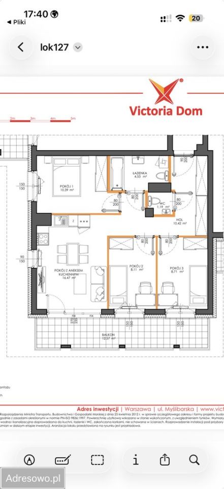 Mieszkanie 3-pokojowe Warszawa Białołęka, ul. Myśliborska. Zdjęcie 14