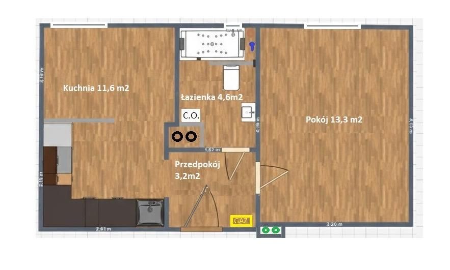 Mieszkanie 2-pokojowe Wrocław Fabryczna, ul. Budziszyńska