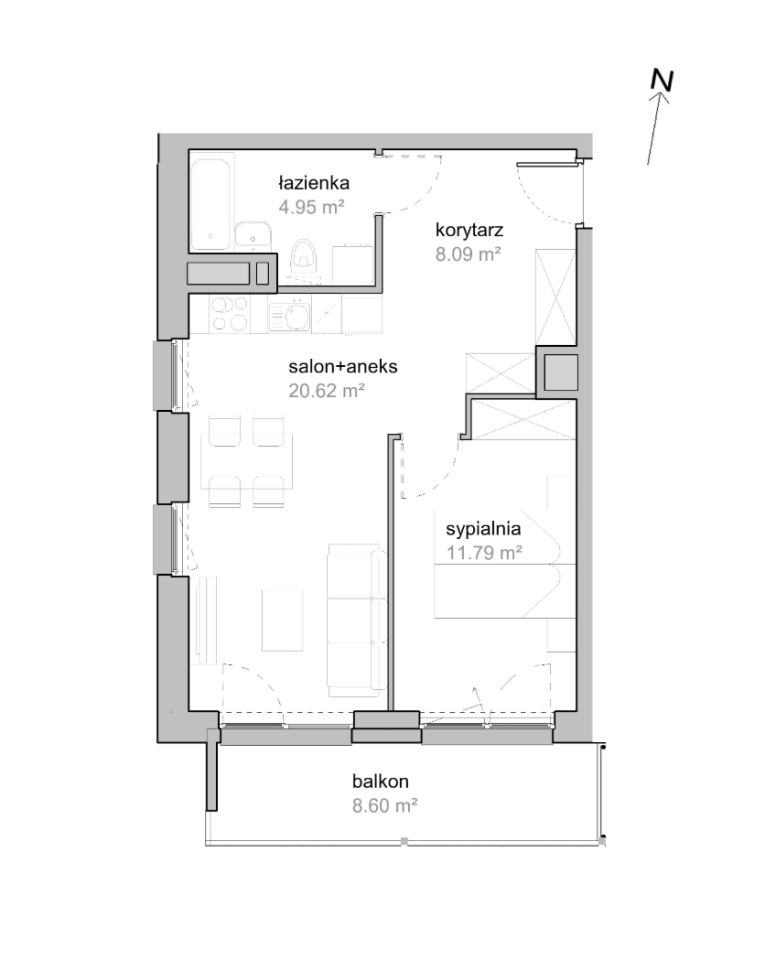 Mieszkanie 2-pokojowe Wrocław Tarnogaj, ul. Piękna. Zdjęcie 7