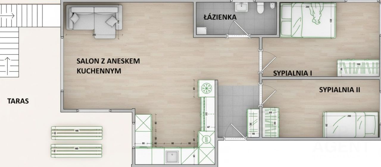 Mieszkanie 3-pokojowe Gdańsk Brzeźno. Zdjęcie 9