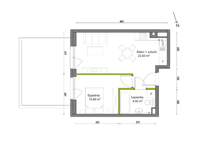 Mieszkanie 2-pokojowe Wrocław Ołtaszyn, ul. Orawska. Zdjęcie 8