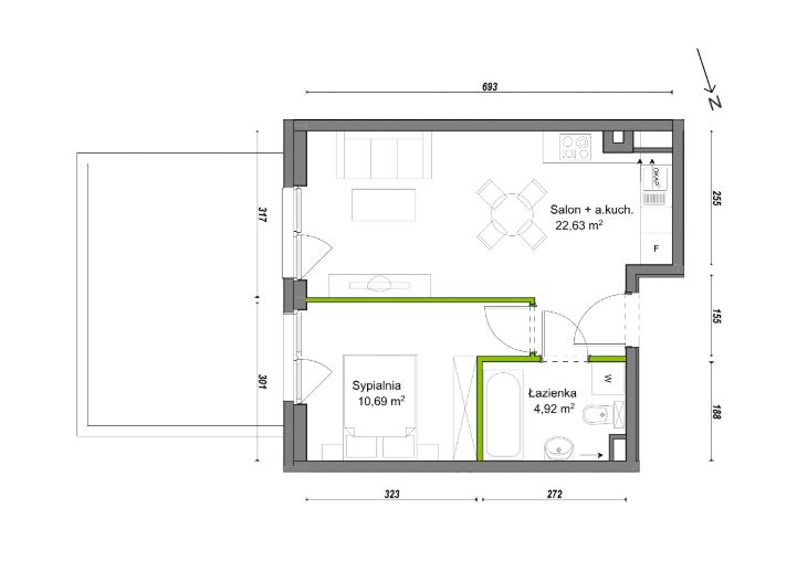 Mieszkanie 2-pokojowe Wrocław Ołtaszyn, ul. Orawska. Zdjęcie 8