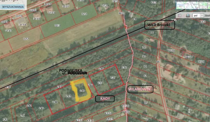 Działka budowlana Kady, ul. Podwiejska