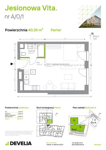 Mieszkanie 1-pokojowe Gdańsk Wrzeszcz, ul. Jesionowa. Zdjęcie 6