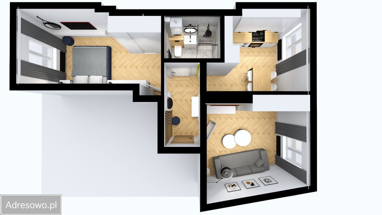 Mieszkanie 2-pokojowe Szczecin Centrum, al. Bohaterów Warszawy. Zdjęcie 3