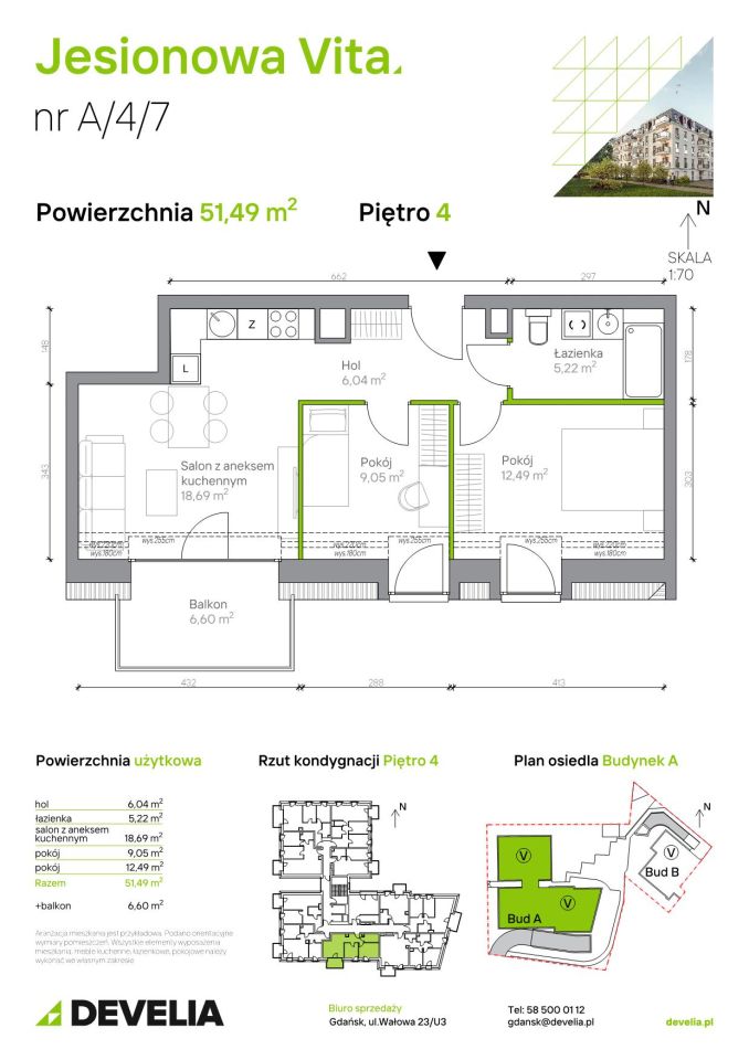 Mieszkanie 3-pokojowe Gdańsk Wrzeszcz, ul. Jesionowa. Zdjęcie 6