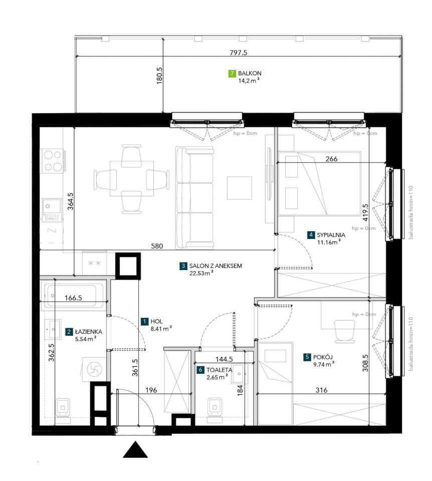 Mieszkanie 3-pokojowe Wrocław Krzyki, ul. Świeradowska. Zdjęcie 5