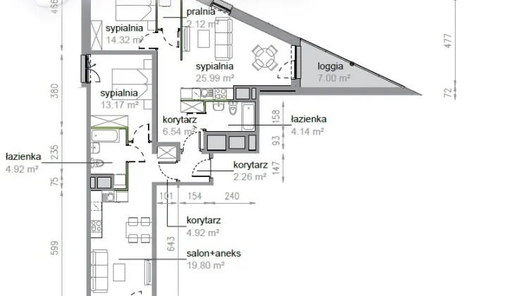 Mieszkanie 4-pokojowe Wrocław Tarnogaj, ul. Piękna