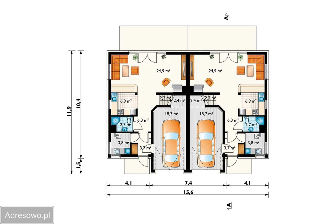 bliźniak, 4 pokoje Charzyno. Zdjęcie 2