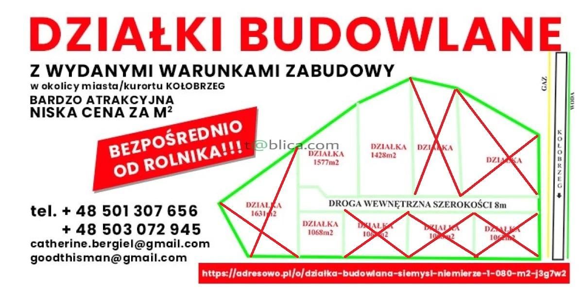 Działka budowlana Niemierze. Zdjęcie 2