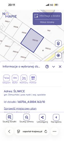 Działka budowlana Otmuchów Śliwice, ul. Jeżynowa. Zdjęcie 1