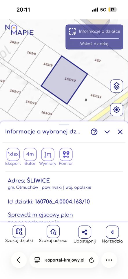 Działka budowlana Otmuchów Śliwice, ul. Jeżynowa. Zdjęcie 1