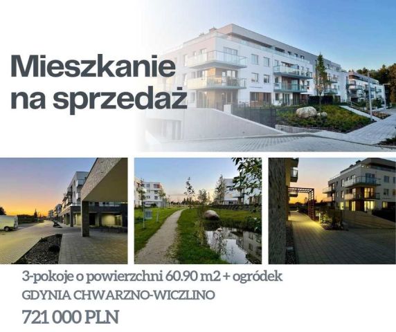 Mieszkanie 3-pokojowe Gdynia Chwarzno-Wiczlino, ul. Władysława Wagnera. Zdjęcie 1