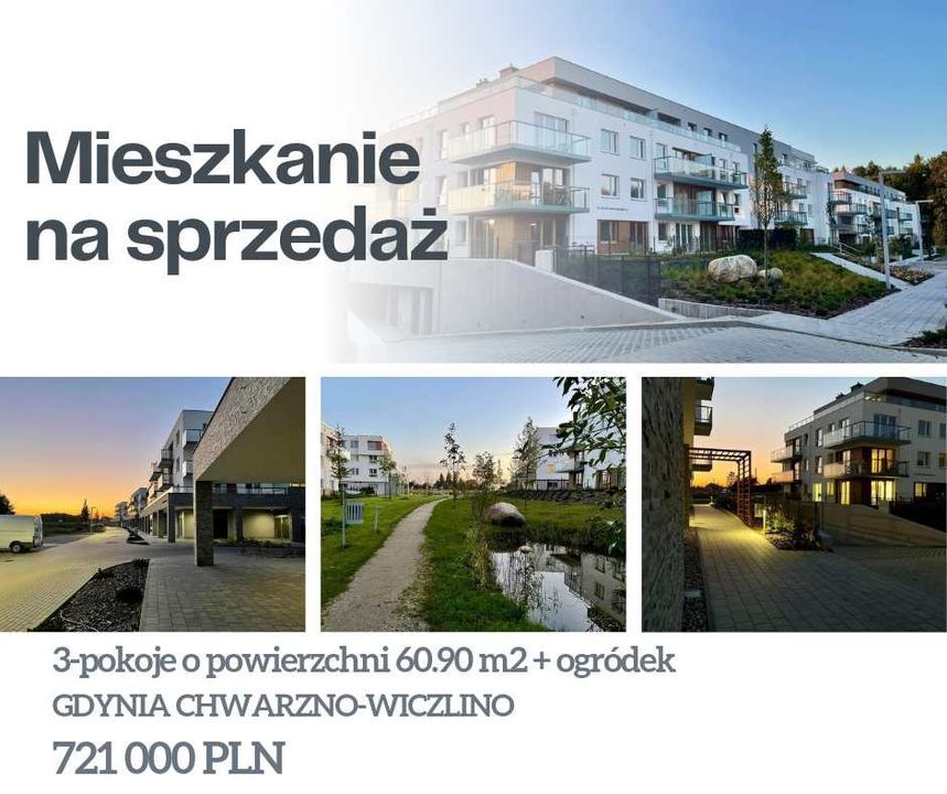 Mieszkanie 3-pokojowe Gdynia Chwarzno-Wiczlino, ul. Władysława Wagnera