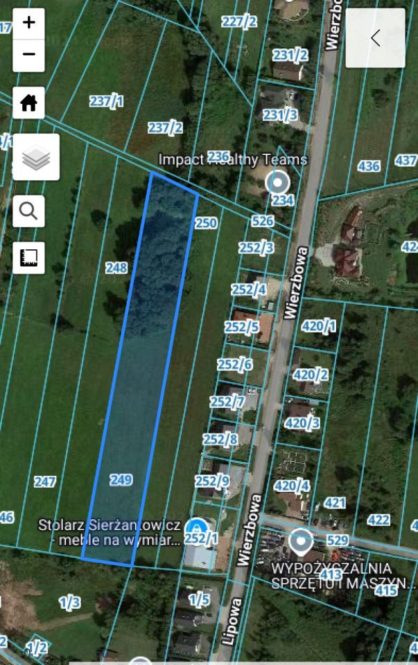 Działka rolno-budowlana Porosły, ul. Wierzbowa