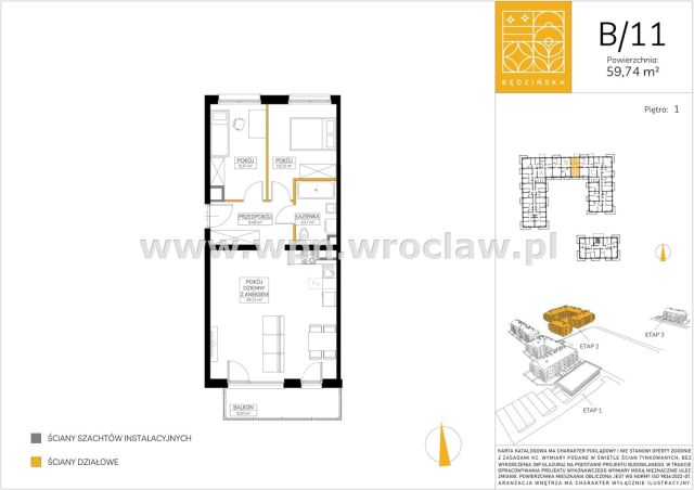 Mieszkanie 3-pokojowe Wrocław Fabryczna, Ok Maślickiej. Zdjęcie 8
