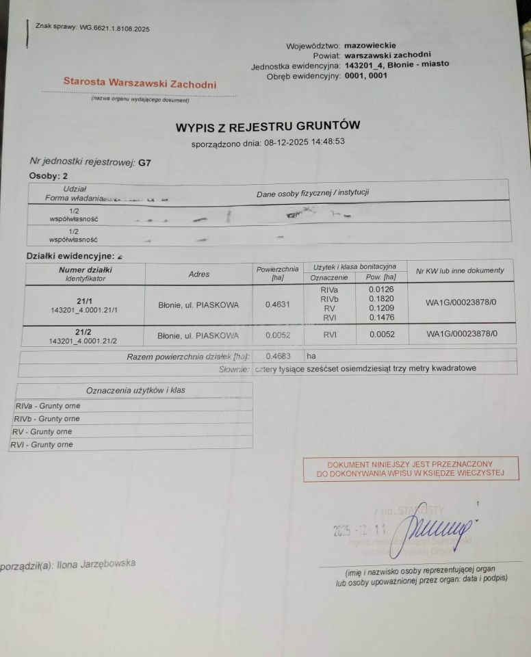 Działka budowlana Błonie Osiek, ul. Piaskowa. Zdjęcie 3