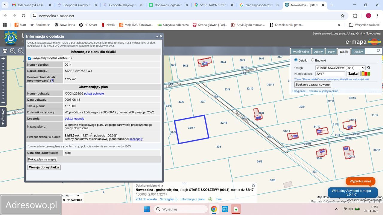 Działka budowlana Stare Skoszewy. Zdjęcie 2