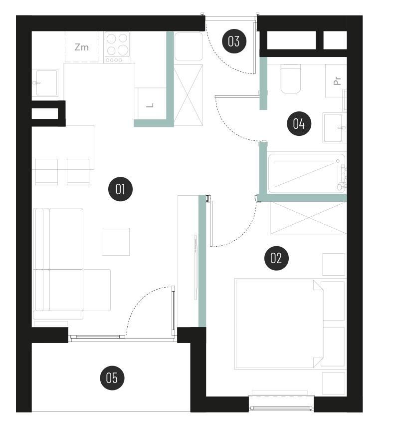 Mieszkanie 2-pokojowe Tyczyn, ul. Laurowa