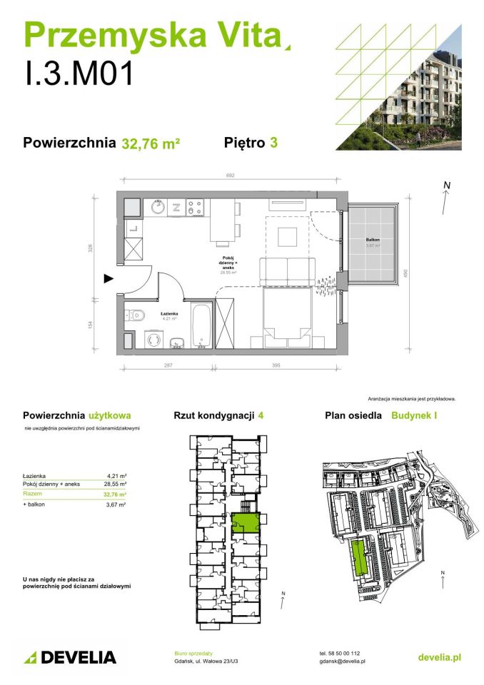 Mieszkanie 1-pokojowe Gdańsk Ujeścisko, ul. Przemyska. Zdjęcie 11