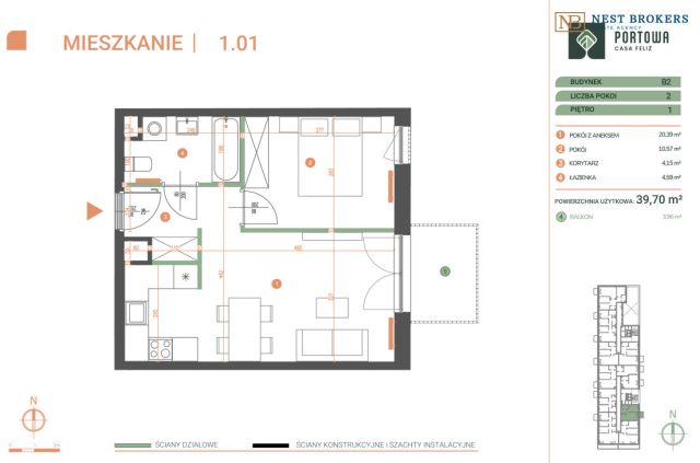 Mieszkanie 2-pokojowe Kraków Zabłocie, ul. Portowa. Zdjęcie 2