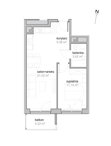 Mieszkanie 2-pokojowe Wrocław Tarnogaj, ul. Piękna. Zdjęcie 7