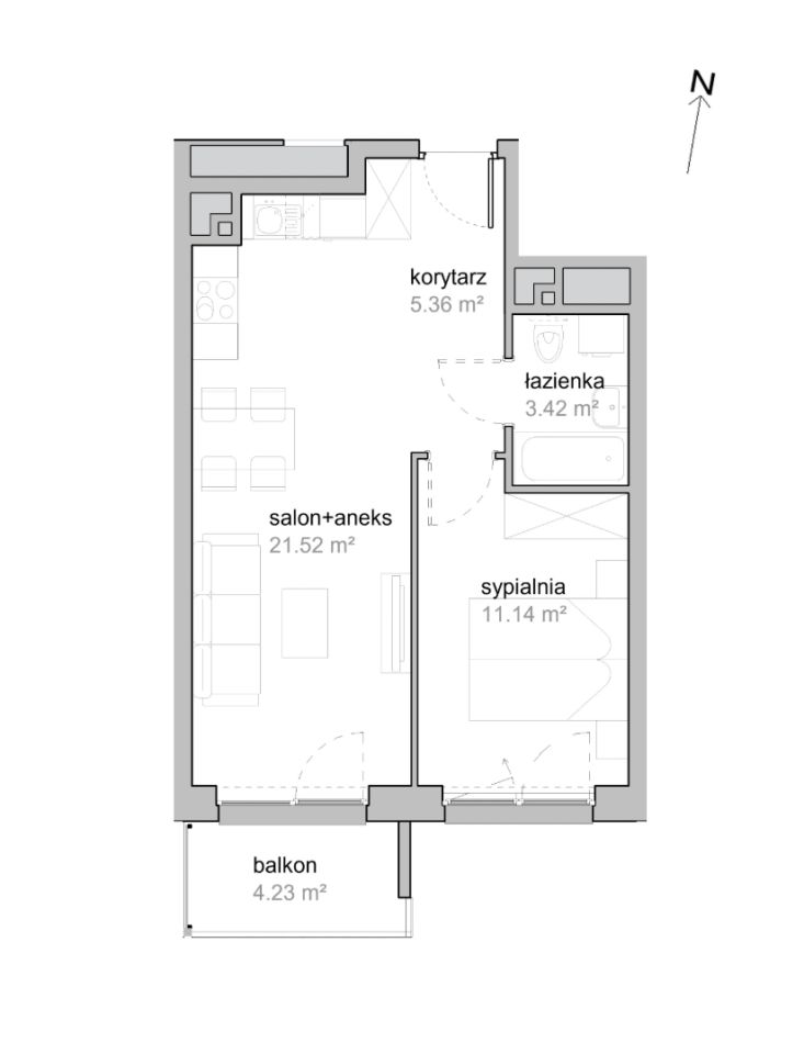 Mieszkanie 2-pokojowe Wrocław Tarnogaj, ul. Piękna. Zdjęcie 7