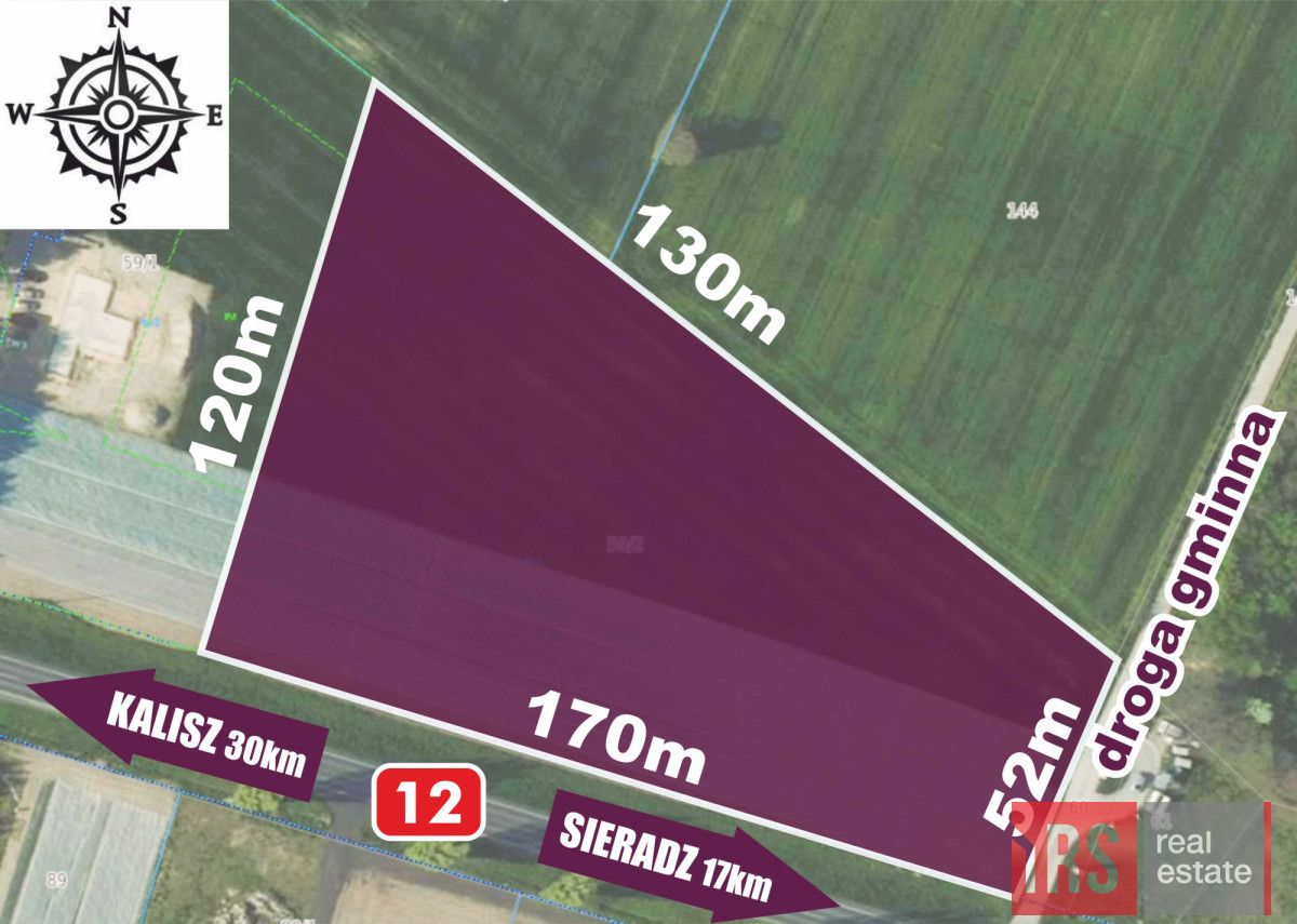 Działka rolna Błaszki Lubanów. Zdjęcie 2