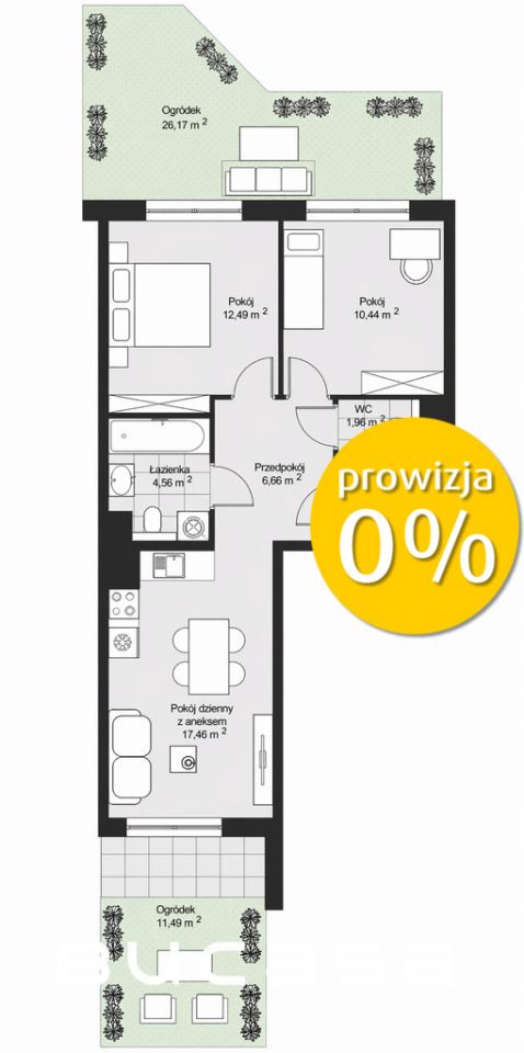 Mieszkanie 3-pokojowe Kraków. Zdjęcie 5