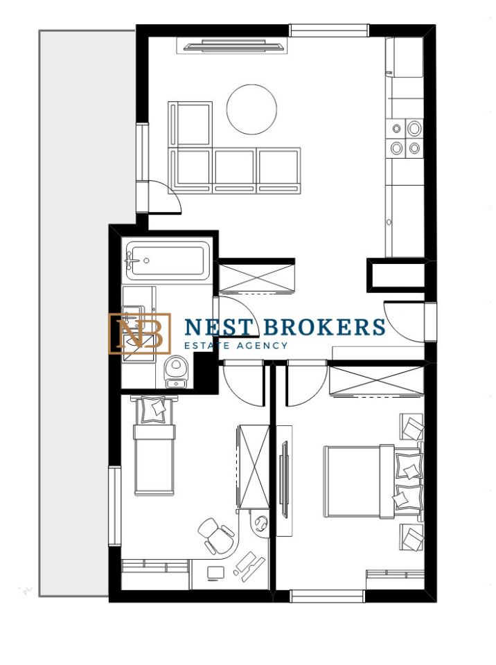 Mieszkanie 3-pokojowe Kraków Prądnik Biały, ul. Siewna. Zdjęcie 16