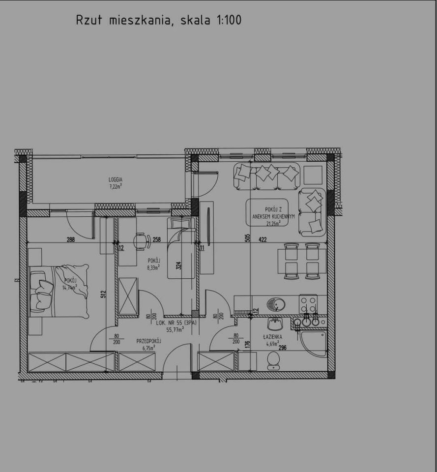 Mieszkanie 3-pokojowe Olsztyn, ul. Bydgoska. Zdjęcie 8
