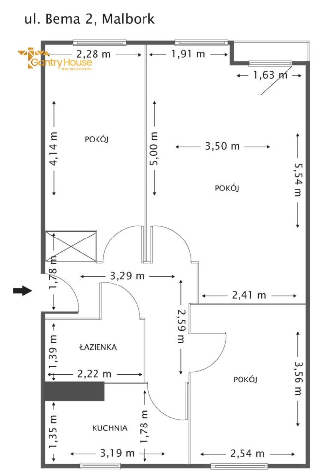 Mieszkanie 3-pokojowe Malbork, ul. gen. Józefa Bema. Zdjęcie 17