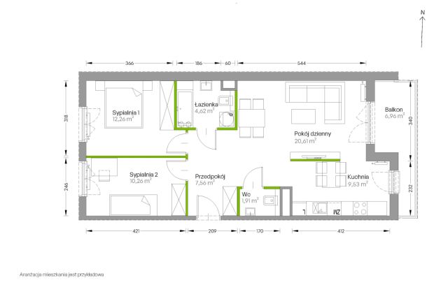 Mieszkanie 3-pokojowe Kraków Czyżyny, ul. Romana Ciesielskiego. Zdjęcie 14