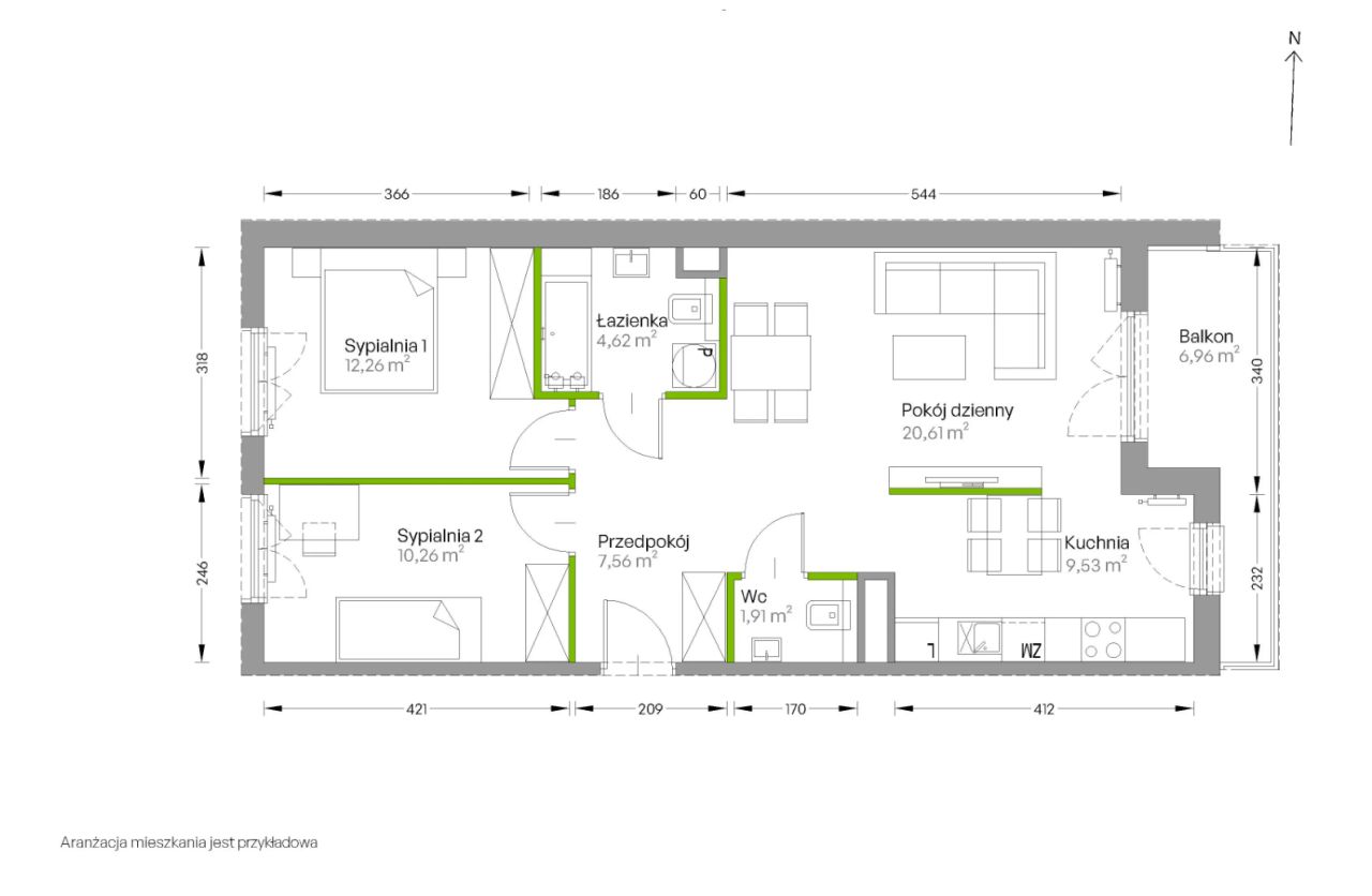 Mieszkanie 3-pokojowe Kraków Czyżyny, ul. Romana Ciesielskiego. Zdjęcie 14