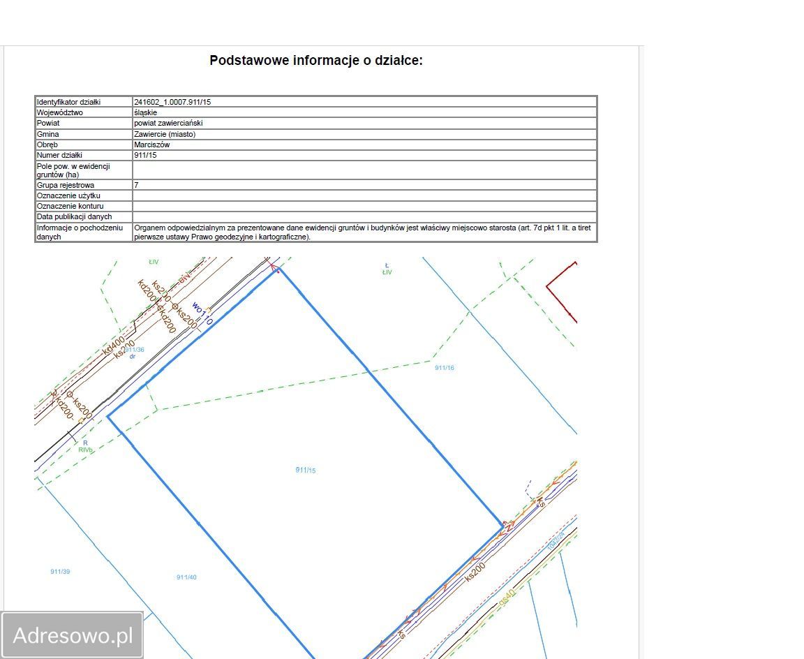 Działka inwestycyjna Zawiercie, ul. Myśliwska. Zdjęcie 2