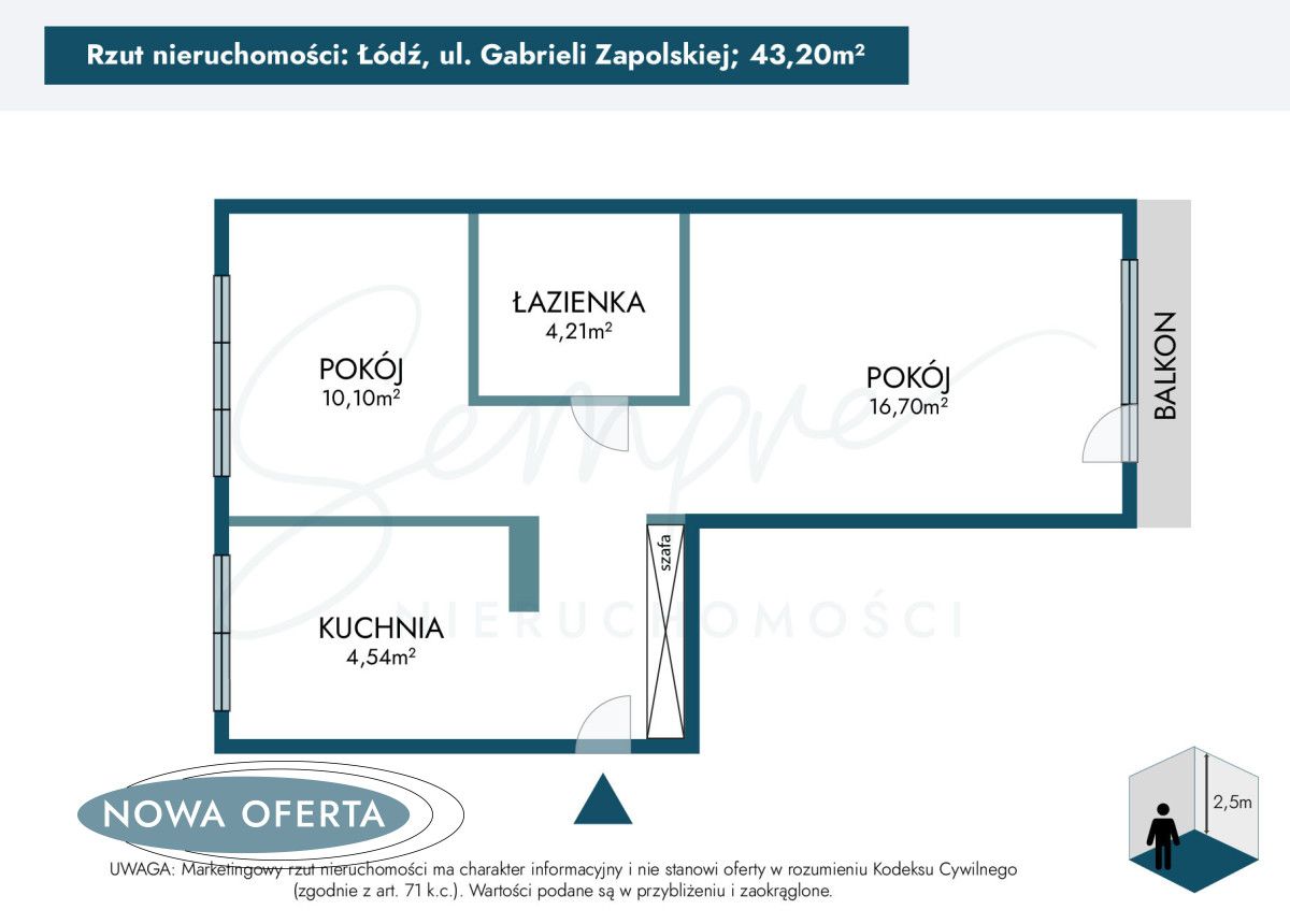 Mieszkanie 2-pokojowe Łódź Górna, ul. Gabrieli Zapolskiej. Zdjęcie 15