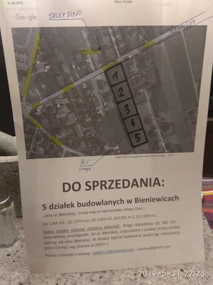 Działka budowlana Bieniewice, ul. Błońska
