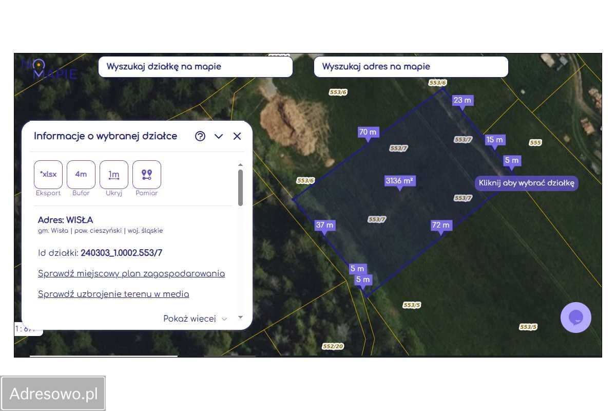 Działka budowlana Wisła Kopydło, ul. Reymonta. Zdjęcie 5