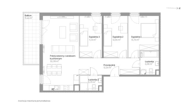 Mieszkanie 4-pokojowe Kraków Czyżyny, ul. Romana Ciesielskiego. Zdjęcie 14