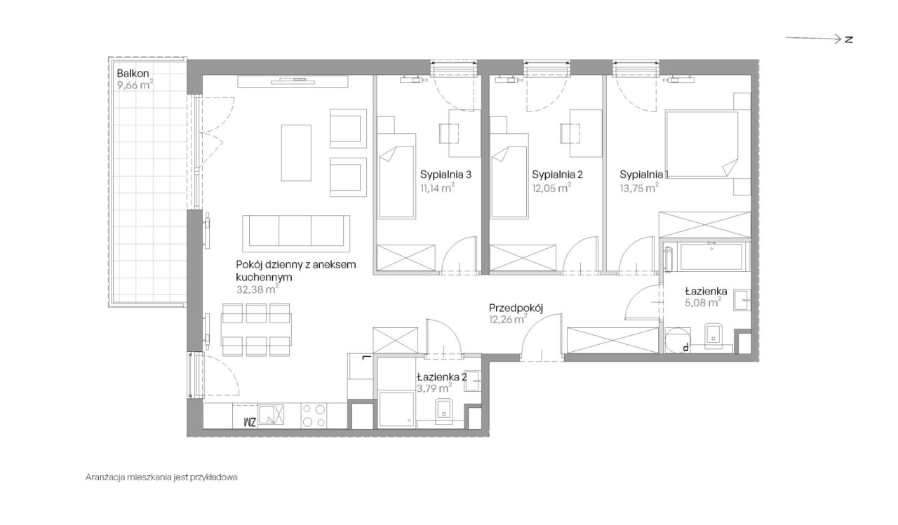 Mieszkanie 4-pokojowe Kraków Czyżyny, ul. Romana Ciesielskiego. Zdjęcie 14
