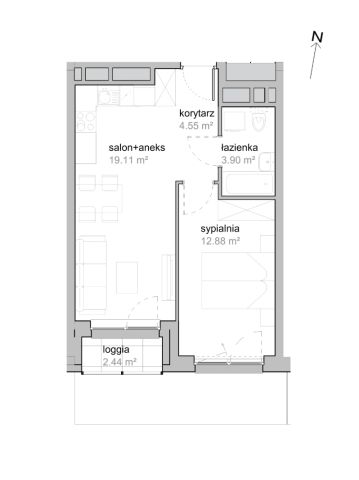 Mieszkanie 2-pokojowe Wrocław Tarnogaj, ul. Piękna. Zdjęcie 7