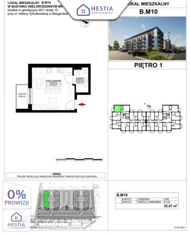 Mieszkanie 1-pokojowe Stargard, ul. Heleny Żybułtowskiej. Zdjęcie 5