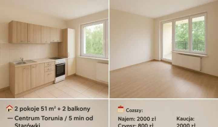 Mieszkanie 2-pokojowe Toruń Centrum