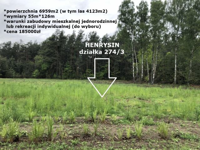 Działka budowlana Henrysin, brak. Zdjęcie 1