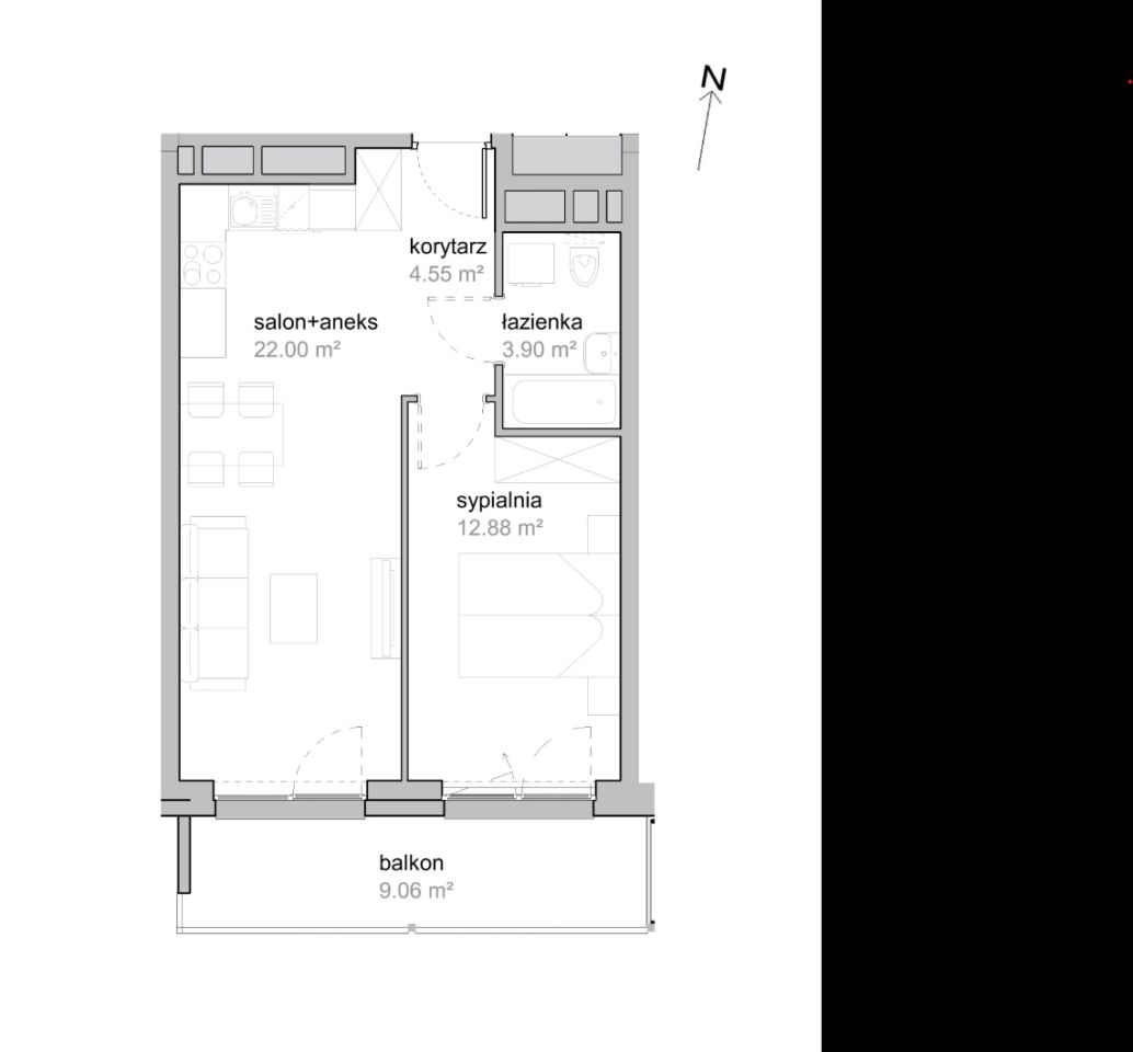 Mieszkanie 2-pokojowe Wrocław Tarnogaj, ul. Piękna. Zdjęcie 7