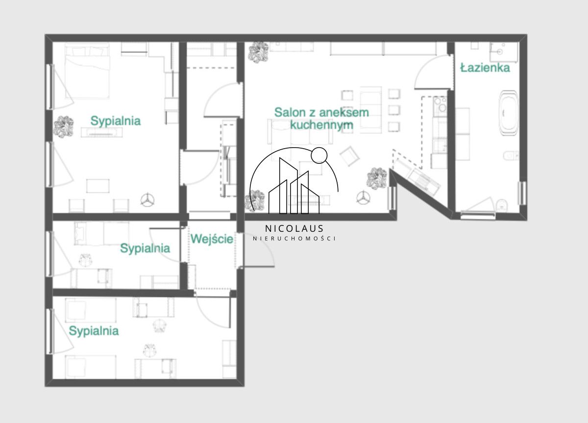 Mieszkanie 3-pokojowe Chełmno, ul. Biskupia. Zdjęcie 16