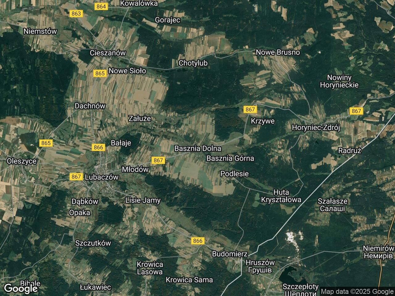 Działka leśna Basznia Dolna