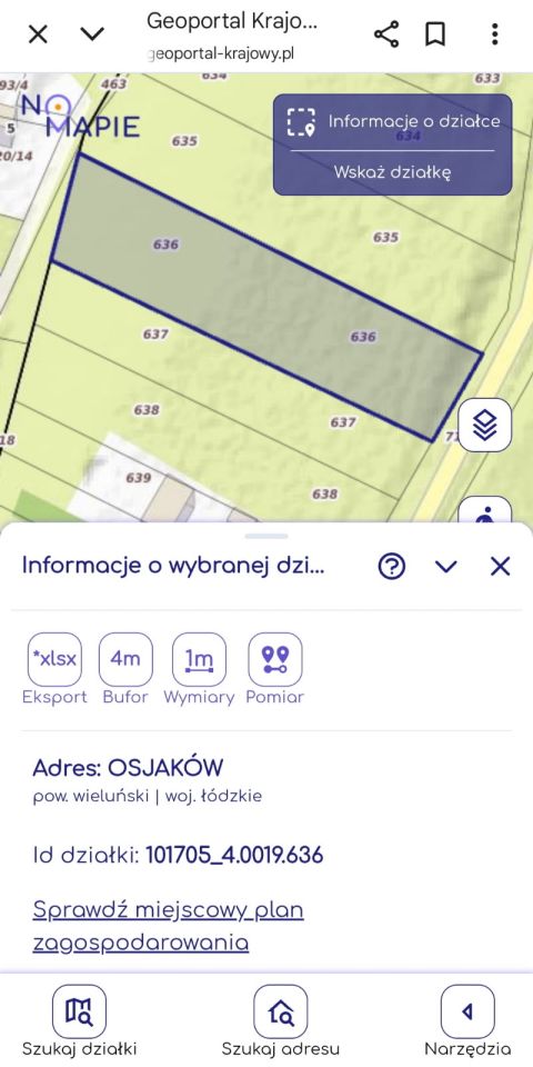 Działka rolno-budowlana Osjaków, ul. Sieradzka